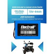 Electroll Jgr Elegance Uyumlu Batarya (Standart Kapasite) Lifepo4 72V 84AH Elektrikli Motorsiklet Bataryası