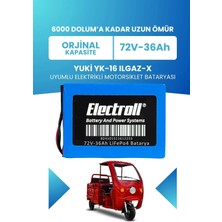 Electroll Yuki Yk-16 Ilgaz-X Uyumlu Batarya (Standart Kapasite) Lifepo4 72V 36AH Elektrikli Motorsiklet Bataryası