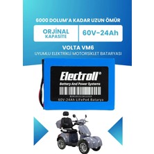 Electroll Volta Vm6 Uyumlu Batarya (Standart Kapasite) Lifepo4 60V 24AH Elektrikli Motorsiklet Bataryası