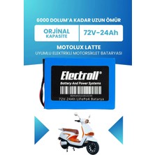 Electroll Motolux Latte Uyumlu Batarya (Standart Kapasite) Lifepo4 72V 24AH Elektrikli Motorsiklet Bataryası