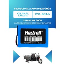 Electroll Stmax Gf 5000 Uyumlu Batarya (Standart Kapasite) Lifepo4 72V 60AH Elektrikli Motorsiklet Bataryası