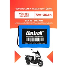Electroll Skyjet Luckın Uyumlu Batarya (Yüksek Kapasite) Lifepo4 72V 36AH Elektrikli Motorsiklet Bataryası