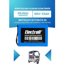 Electroll Motolux Fayton Fx 24 Uyumlu Batarya Lifepo4 60V 33AH Elektrikli Motorsiklet Bataryası