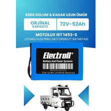 Electroll Motolux Ist 1453-S Uyumlu Batarya Lifepo4 72V 52AH Elektrikli Motorsiklet Bataryası