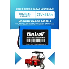 Electroll Motolux Cargo 44000-L Uyumlu Batarya Lifepo4 72V 45AH Elektrikli Motorsiklet Bataryası