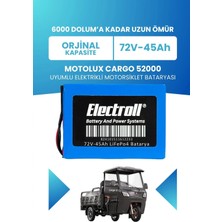 Electroll Motolux Cargo 52000 Uyumlu Batarya Lifepo4 72V 45AH Elektrikli Motorsiklet Bataryası