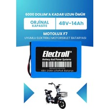 Electroll Motolux F7 Uyumlu Batarya Lifepo4 48V 14AH Elektrikli Motorsiklet Bataryası