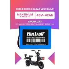 Electroll Arora Zr3 Uyumlu Batarya (Maksimum Kapasite) Lifepo4 48V 42AH Elektrikli Motorsiklet Bataryası