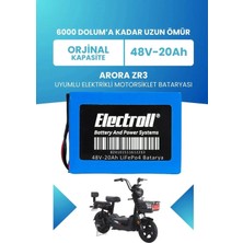 Electroll Arora Zr3 Uyumlu Batarya Lifepo4 48V 20AH Elektrikli Motorsiklet Bataryası
