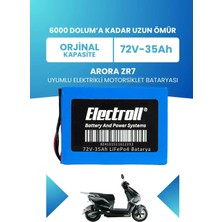 Electroll Arora Zr7 Uyumlu Batarya Lifepo4 72V 35AH Elektrikli Motorsiklet Bataryası