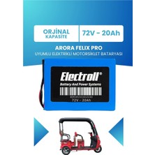 Electroll Arora Felıx Pro Uyumlu Batarya (Standart Kapasite) Lifepo4 72V 20AH Elektrikli Motorsiklet Bataryası