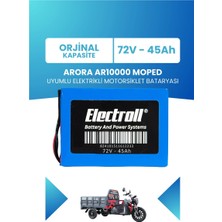 Electroll Arora AR10000 Moped Uyumlu Batarya (Standart Kapasite) Lifepo4 72V 45AH Elektrikli Motorsiklet Bataryası