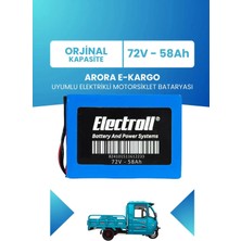 Electroll Arora E-Kargo Uyumlu Batarya (Standart Kapasite) Lifepo4 72V 58AH Elektrikli Motorsiklet Bataryası
