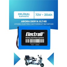 Electroll Arora Derya XLT48 Uyumlu Batarya (Standart Kapasite) Lifepo4 72V 20AH Elektrikli Motorsiklet Bataryası