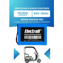 Electroll Skyjet Grape 25 Max Uyumlu Batarya (Standart Kapasite) Lifepo4 60V 20AH Elektrikli Motorsiklet Bataryası