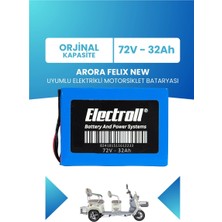 Electroll Arora Felıx New Uyumlu Batarya (Standart Kapasite) Lifepo4 72V 32AH Elektrikli Motorsiklet Bataryası