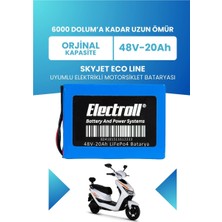 Electroll Skyjet Eco Lıne Uyumlu Batarya (Standart Kapasite) Lifepo4 48V 20AH Elektrikli Motorsiklet Bataryası