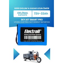 Electroll Skyjet Smart Pro Uyumlu Batarya (Standart Kapasite) Lifepo4 72V 32AH Elektrikli Motorsiklet Bataryası