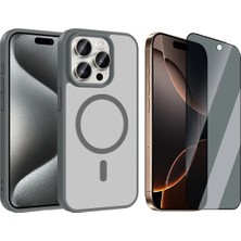 Vendas Apple iPhone 15 Pro Kılıf M-safe Şarj Özellikli Zore Babet Kapak + Hayalet Ekran Koruyucu