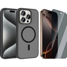 Vendas Apple iPhone 15 Pro Kılıf M-safe Şarj Özellikli Zore Babet Kapak + Hayalet Ekran Koruyucu