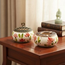 Sharp & Art Seramik El Işlemesi Küllük ve Şekerlik Seti (12 Cm)