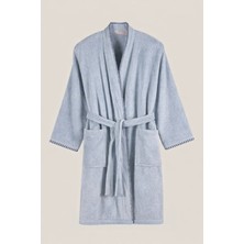 İrya Shadow %100 Pamuk Erkek Bornoz Misty Blue