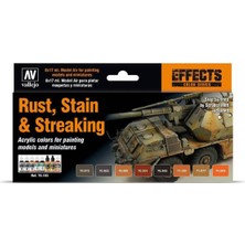 8X17 Ml. Rust Stain & Streaking By Scratchmod Model Color Serisi Maket Boyası Seti, Vallejo 70183