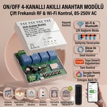 ONOFFSMART Tuya Destekli 4 Kanal Wifi+Rf Kepenk ve Aydınlatma Anahtar 220 Volt 10 Amper