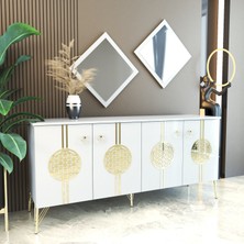 ESMOPA MOBİLYA Elegant Beyaz Konsol Metal Ayaklı Şık Tasarım ve Fonksiyonel Özellikler