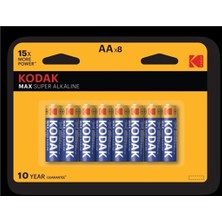 Kodak Çinko Karbon AAA Kalem Pil 8'li Paket 3,2 V Tek Kullanımlık Yüksek Performans
