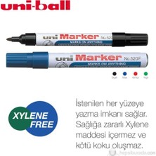 Uni-Ball Uni Marker Yuvarlak Uçlu Kalıcı Siyah Renk Marker (NO.520F)