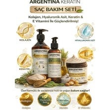 Argentina Keratin ve Argan Yağlı Saç Bakım Seti - Dökülmeyi Önleyici ve Saç Güçlendirici, 3'lü Set: Keratin, Argan Yağı ve At Kuyruğu Özleri