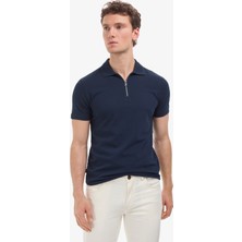Pierre Cardin Erkek Lacivert Slim Fit %100 Pamuk Kıvrılmaz Polo Yaka Basic Tişört 50325311-VR033