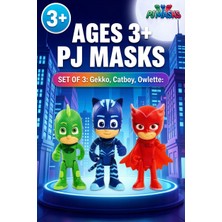 Shoplandu Pj Masks Pijamaskeliler Kutulu 3lü Set Kedi Çocuk, Kertenkele Çocuk, Baykuş Kız