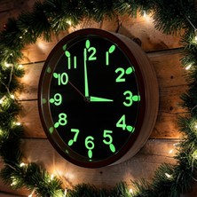 Bahat Fosforlu 3D Rakam Çocuk Odası Küçük Mini Duvar Saati Eskitme Siyah Çap 22 cm