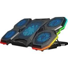 Rampage AD-RC14 X-Ranger Rgb 5fan Yükseklik Ayarlı Telefon Tutucu 9"-17" Notebook Soğutucu Laptop Soğutucu