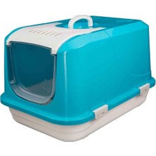 Amazon Pet Amazon Kapalı Kedi Tuvaleti Mavi L
