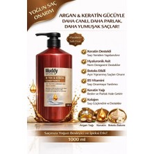 Muddy Yıpranmış ve İşlem Görmüş Saçlar Için B-Tox & Keratin İçeren Onarıcı Saç Bakım Kremi 1000 ml