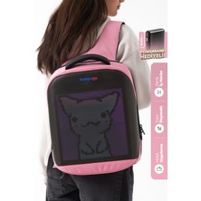 Zampago LED Ekranlı Akıllı Sırt Çantası – Sert Kasa, USB Şarj Girişli, Animasyonlu Işıklı Ekran, 10.000 mAh Powerbank Hediyeli