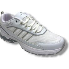 Best Of 2056-26 Anorak Deri Anatomik Erkek Sneaker Beyaz Gümüş