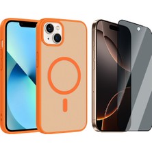 Vendas Apple iPhone 15 Kılıf M-Safe Şarj Özellikli Zore Babet Kapak + Hayalet Ekran Koruyucu