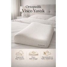 Auracar Ortopedik Visco Boyun Yastığı Boyun Düzleşmesine Destekli Lüks Yastık