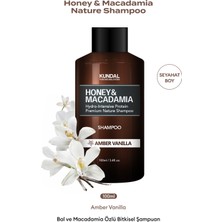 Kırılma Karşıtı Besleyici Bakım Şampuanı Kundal Honey & Macadamia Nature Shampoo 100ML Amber Vanilla