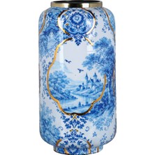 LuckyArt Blue Heritage Dekoratif Vazo 30CM