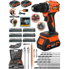 Eisenn Germany E-1400 V-Tec Şanzuman 84 Parça Özel Setli Çift Akülü Vidalama Matkap