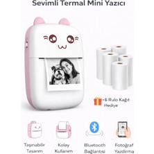 Omaze Mini Termal Yazıcı Kablosuz Telefon Bağlantılı Uygulama Kontrollü Etiket Baskı Makinesi