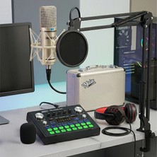 Midex Cx1 Compact Set-2 Efektli Ses Kartı Mikrofon Stand Seti (Pc ve Telefon)