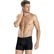 Jiber Siyah Modal Pamuklu 3'lü Boxer Erkekler İçin Esnek ve Konforlu İç Giyim