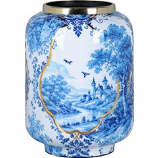 LuckyArt Blue Heritage Dekoratif Vazo 20CM