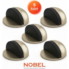 Nobel Yarımay Yapışkanlı Kapı Stoperi, Kapı Tamponu, Metal Kapı Stopu Durdurucu Tutucu Tutacağı Saten 5 Adet
